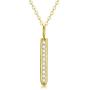 14K Solid Gold Bar Necklace for Women, 0.15 Carat (ctw) Natural Diamond Gold Tiny Stick Bar Pendant Necklace Jewelry for Her, Girls 16''-18'' (F, SI2-I1)