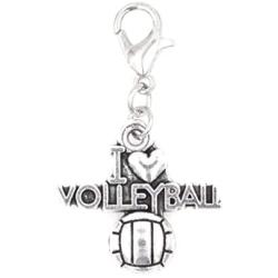 Its All About...You! I Love Volleyball Clip on Charm Perfect for Necklaces and Bracelets 101Af