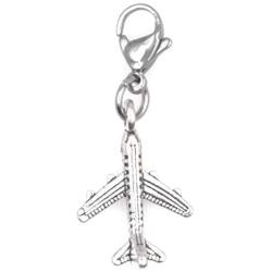 Its All About...You! Airplane Stainless Steel Clasp Clip on Charm 74L