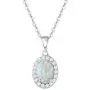 October Birthstone Sterling Silver White Opal Necklace/Earrings Oval Halo Pendant Stud Leverback Dangle Cubic Zirconia CZ Fire Opal Fine Jewelry for Women October Birthstone Sterling Silver White Opal Necklace/Earrings Oval Halo Pendant Stud Leverback Dangle Cubic Zirconia CZ Fire Opal Fine Jewelry for Women