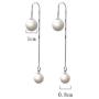 Pearl Dangle Drop Threader Earrings, Long Freshwater Cultured Double Sided Pearl Jewelry for Women Girls