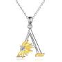 POPLYKE Sterling Silver Initial Alphabet Letter Script Name Pendant Chain Necklace for Women Girls for