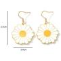 Enamel Daisy Dangle Earrings Lightweight Sunflower Tiny Small Daisy Drop Earrings for Women and Girls