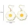 Enamel Daisy Dangle Earrings Lightweight Sunflower Tiny Small Daisy Drop Earrings for Women and Girls