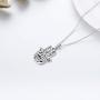 PELOVNY Hamsa Hand Necklace for Women Sterling Silver Evil Eye Pendant Necklace with Cubic Zirconia Evil Eye Hamsa Hand of Fatima Jewelry Gift for Girls Mother 18 inches Chain