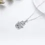 PELOVNY Hamsa Hand Necklace for Women Sterling Silver Evil Eye Pendant Necklace with Cubic Zirconia Evil Eye Hamsa Hand of Fatima Jewelry Gift for Girls Mother 18 inches Chain