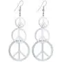 IDB Delicate Filigree Dangle Long Anti war/Peace Sign Hook Earrings - Available in Silver and Gold Tones IDB Delicate Filigree Dangle Long Anti war/Peace Sign Hook Earrings - Available in Silver and Gold Tones