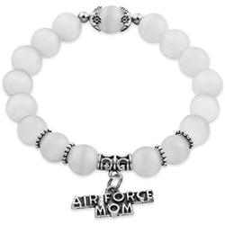 BOSATE Military Mom Gift Army Mom Charm Bracelet Army Mother Jewelry Military Mom Wife Bracelet Air Force Mom Navy Mom Gift for Women Military Mom
