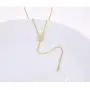 espere Dainty Sterling Silver Necklace Small Waterdrop Lariat Necklace Y-Shaped