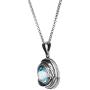 PZ Paz Creations 925. Sterling Silver Swirl Design Solitaire Gemstone Pendant Necklace