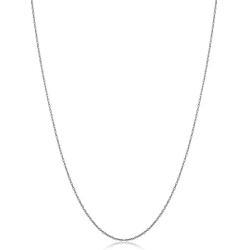 KoolJewelry Real 10k White Gold Delicate Lightweight 0.7 mm Thin Rope Chain Necklace for Women (14, 16, 18, 20, 24 or 30 inch)