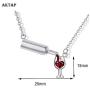 AKTAP Wine Necklace Love Wine Cheers Red Enamel Heart Pendant Necklace Jewelry Gift for Wine Lovers