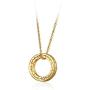 Carleen 14K Solid Yellow Gold Simple Minimalist Open Ring Circle Pendant Dainty Necklace Jewelry Gift for Women Girls Her, 16 inch