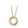 Carleen 14K Solid Yellow Gold Simple Minimalist Open Ring Circle Pendant Dainty Necklace Jewelry Gift for Women Girls Her, 16 inch