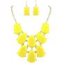 Firstmeet Statement Bubble Chunky Pendant Necklace with Earrings (XL-1123)