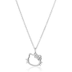 Hello Kitty Disney Sterling Silver Silhouette Pendant Necklace