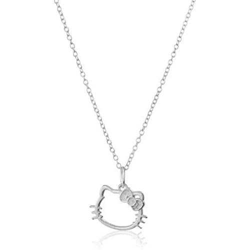 Hello Kitty Disney Sterling Silver Silhouette Pendant Necklace