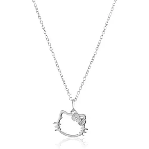 Hello Kitty Disney Sterling Silver Silhouette Pendant Necklace