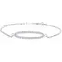 Wishrocks 925 Sterling Silver Round Cut Cubic Zirconia Oval 7'' Chain Bracelet