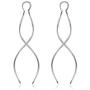 KEETEEN Double Curved Sterling Silver Threader Earrings Tassel Drop Dangle Earrings Gift for Girls Womens