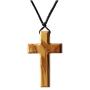 Simple Natural Olive Wood Cross Pendant Necklace for Men Women Children Kids Boy Girl Gift Necklace Wooden Car Rearview Mirror Pendant