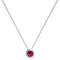 925 Sterling Silver Solitaire Cubic Zirconia Necklace for Women Teen Girls