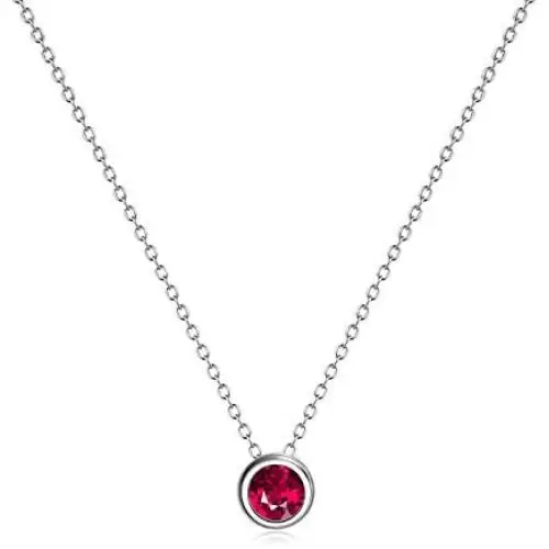 925 Sterling Silver Solitaire Cubic Zirconia Necklace for Women Teen Girls 925 Sterling Silver Solitaire Cubic Zirconia Necklace for Women Teen Girls