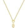 Finrezio 14K Gold Plated Catholic Christian Pendant Necklace for Women Paperclip Link Chain Necklace Virgin Mary Pendant Necklace Charm Minimalist Jewelry