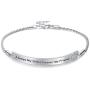 “She Believed She Could So She Did” Sterling Silver Engraved Inspirational Adjustable Bracelet Graduation Gift for Her, Women (White Gold Plated)