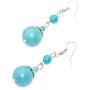 Heavstjer Fashion Piercing Jewelry Turquoise Ball Teardrop Dangle Drop Earrings