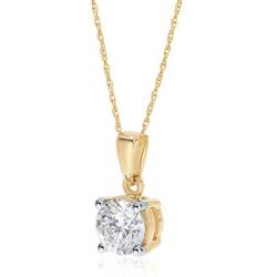 La Joya 1/4-1 Carat Total Weight (cttw) Certified Lab Grown Diamond Pendant Necklace - Solid 14k White Or Yellow Gold 4 Prong Setting With Adjustable Chain - GH Color And VS/SI Clarity Up Diamonds