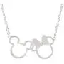 Disney Mickey and Minnie Mouse Jewelry for Women, Silver Plated Interlocking Mickey and Minnie Mouse Pendant Necklace; Disney Mickey and Minnie Mouse Jewelry for Women, Silver Plated Interlocking Mickey and Minnie Mouse Pendant Necklace;