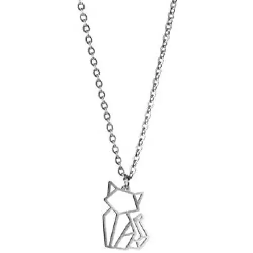 La Menagerie Cat Silver Origami Jewelry - Silver Geometric Chain Necklace – 925 Sterling Plated Silver Necklace for Women & Girls – Stylish Cat Pendant Necklace La Menagerie Cat Silver Origami Jewelry - Silver Geometric Chain Necklace – 925 Sterling Plated Silver Necklace for Women & Girls – Stylish Cat Pendant Necklace