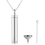 925 Sterling Silver Minimalist Urn Pendant Ash Necklace Cylinder Memorial Ashes Keepsake Holder Exquisite Cremation Jewelry