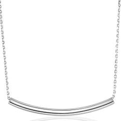 Balance Tube Bar Necklace - 925 Sterling Silver Bar Pendant Necklace Simple Charm Christmas Day Jewelry Birthday Gift for Girls and Women