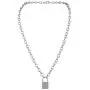 7th Moon Lock Pendant Necklace Statement Long Chain Punk Multilayer Choker Necklace for Women Girls (Silver) 7th Moon Lock Pendant Necklace Statement Long Chain Punk Multilayer Choker Necklace for Women Girls (Silver)