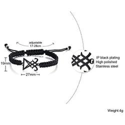 Handmade Braided Rope Satanic Symbol Sigil of Lucifer Charm Bracelets Seal of Satan Jewelry