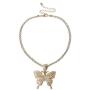 Yixin Butterfly Choker Necklace for Women Girls Crystal Rhinestone Ball Tennis Chain Jewelry Pendant Collar Necklace at Party Wedding
