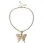 Yixin Butterfly Choker Necklace for Women Girls Crystal Rhinestone Ball Tennis Chain Jewelry Pendant Collar Necklace at Party Wedding