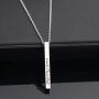 Ankiyabe Inspirational Long Vertical Bar Necklace for Her Nevertheless She Persisted Motivational Mantra Quote Engraved Cube Bar Pendant Gift for Women Girls