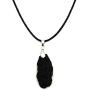 Wydmire 100% Natural Black Tektite Stone Necklace Amulet Pendant Obsidian Healing Faith Gift Stone for Boyfriend Girlfriend