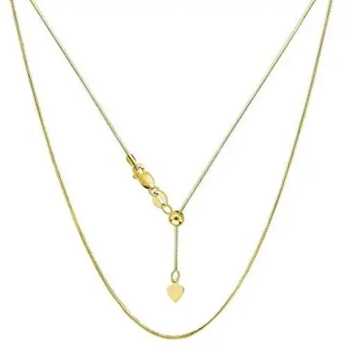 Verona Jewelers Sterling Silver 1.5MM Adjustable Snake Chain Necklace, Bolo Necklace, 24 Inch Adjustable Chain, Men Women Girls Boys