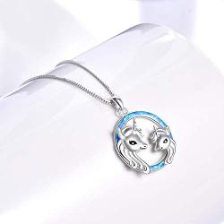LUHE Elephant/Unicorn/Sloth/Owl Sterling Silver Cute Animal Necklace Good Luck Animal Pendant Holiday Jewelry Gift for Girls Teens Women Lover