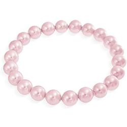 Classic Simple Ball Bead Round Stackable Single Strand Stretch Simulated Pearl Bracelet For Women 10MM Pastel Colors