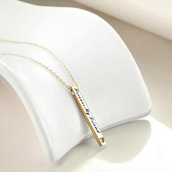 Sister Gifts from Sister, Sterling Silver Bar Necklace, Inspirational Jewelry Birthday Gifts for Sister Women Friends