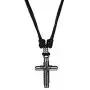 BlueRica Metal Wrapped Cross Pendant on Adjustable Cord Necklace BlueRica Metal Wrapped Cross Pendant on Adjustable Cord Necklace
