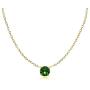 Gold Flash Sterling Silver Small Solitaire Genuine, Created or Simulated Gemstone Birthstone Choker Necklace