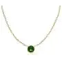 Gold Flash Sterling Silver Small Solitaire Genuine, Created or Simulated Gemstone Birthstone Choker Necklace