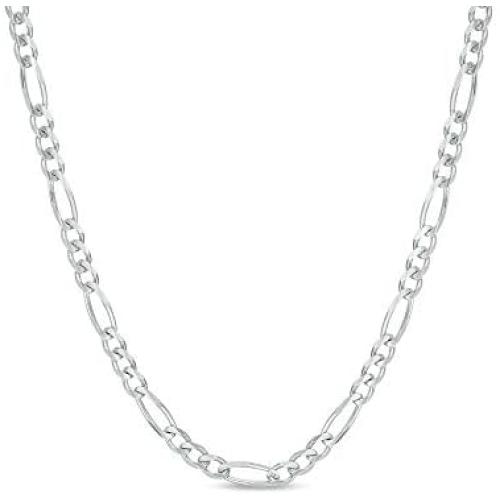 925 Sterling Silver 3.5MM - 8MM Figaro Link Chain Necklace - Silver Figaro Link Necklace for Men, Sterling Silver Necklace 18-30, Made in Italy, Men and Women, Genuine, Authentic