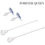 Threader Earrings for Women, 925 Sterling Silver Family Tree of Life Dangle Earrings, 5A Cubic Zirconia Drop Earrings Gift for Women Girls